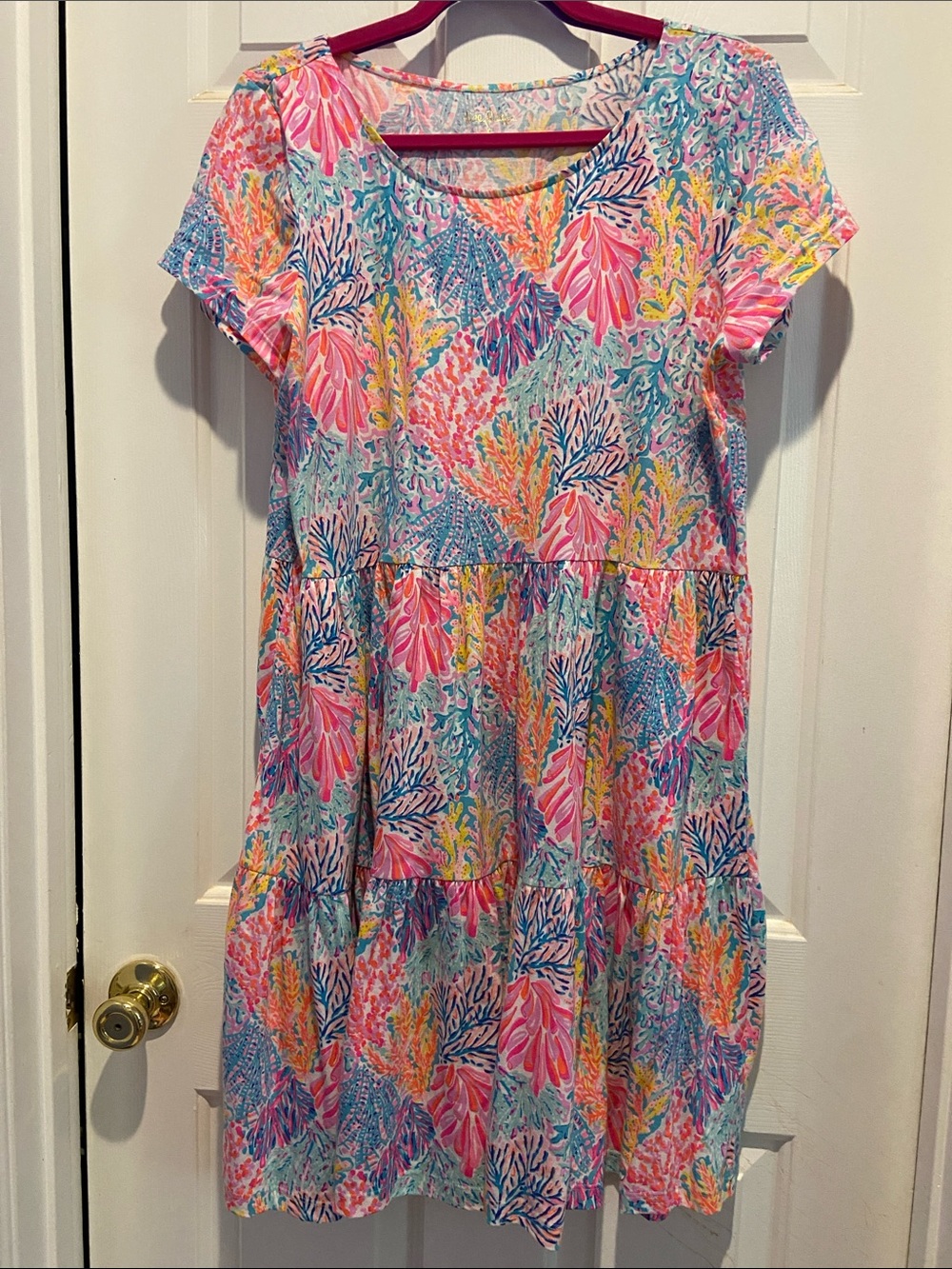 Lilly Pulitzer Geanna Dress -XL- Like New- Vibrant, Colorful 🪸 Corals